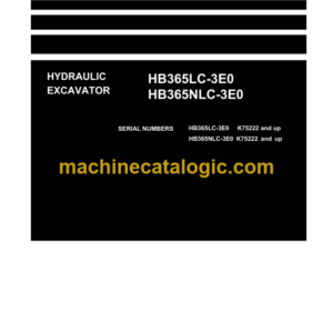 Komatsu HB365LC-3E0, HB365NLC-3E0 Hydraulic Excavator Shop Manual (UENBM00641)