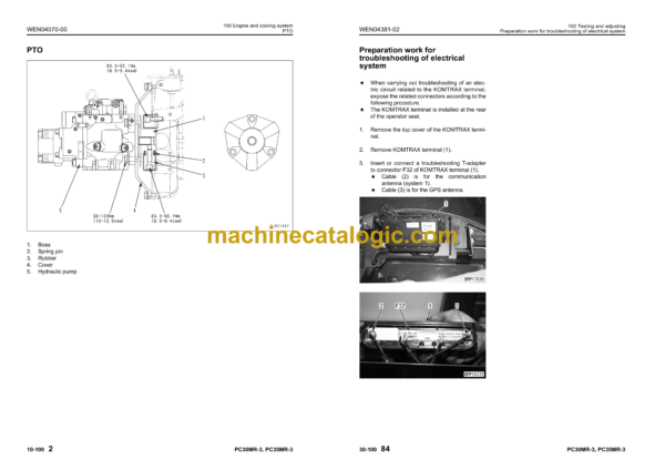 Komatsu PC30MR-3 PC35MR-3 Hydraulic Excavator Shop Manual (WENBM00060)