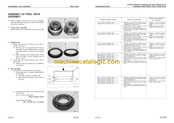 Komatsu PC600LC-6 Hydraulic Excavator Shop Manual (SEBM027100K)