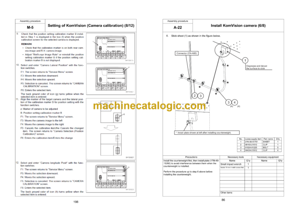 Komatsu PC1250-11R PC1250SP-11R Hydraulic Excavator Field Assembly Instruction (GEN00217-05)