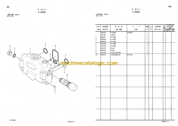 Hitachi CX040-0501- Inner Parts Catalog