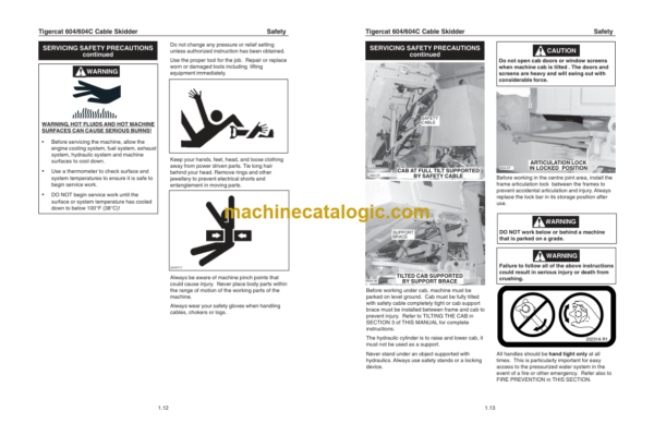 Tigercat 604C Skidder Service Manual (6040201 - 6041000) (26695A)