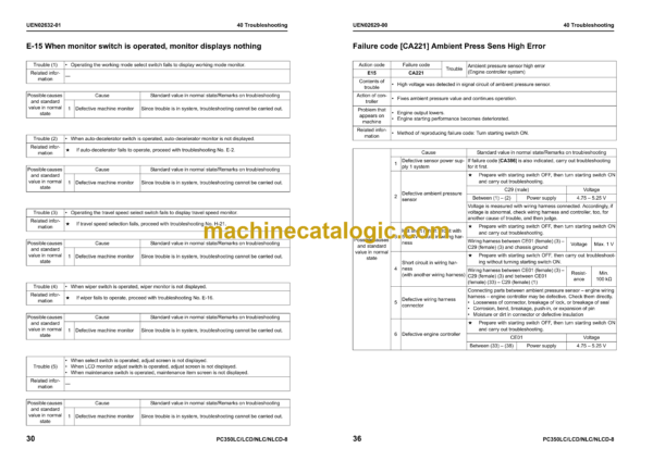 Komatsu PC350LC-8 PC350LCD-8 PC350NLC-8 PC350NLCD-8 Hydraulic Excavator Shop Manual (UEN01983-03)