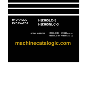 Komatsu HB365LC-3, HB365NLC-3 Hydraulic Excavator Shop Manual (UENBM00640)