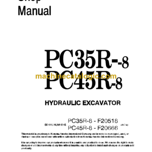 Komatsu PC35R-8 PC45R-8 Hydraulic Excavator Shop Manual (WEBM003000)