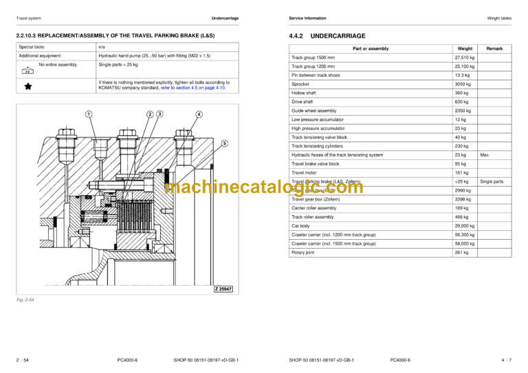Komatsu PC4000-6 T2 Hydraulic Mining Shovel Shop Manual (08205-xD-GB-1)