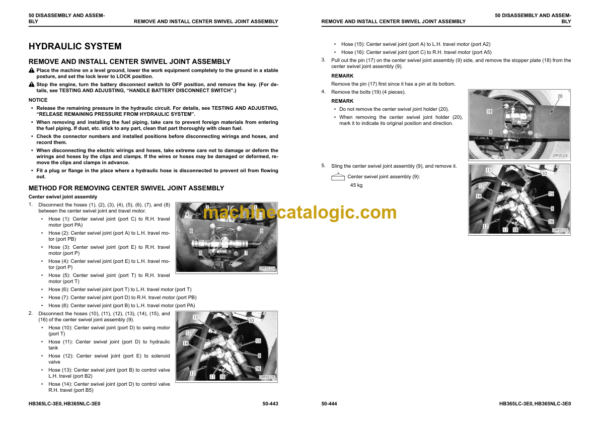 Komatsu HB365LC-3, HB365NLC-3 Hydraulic Excavator Shop Manual (UENBM00640)