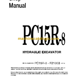 Komatsu PC15R-8 Hydraulic Excavator Shop Manual (WEBM002800)