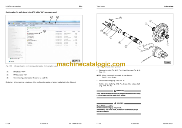 Komatsu PC5500E-6 Hydraulic Mining Shovel Shop Manual (15084-xE-GB-0)