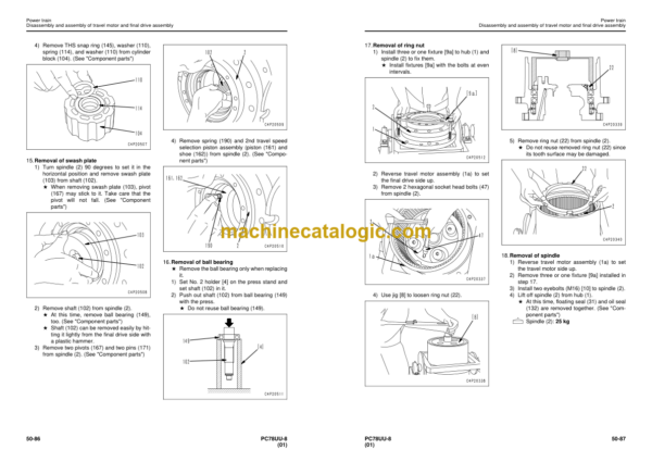 Komatsu PC78UU-8 Hydraulic Excavator Shop Manual (SEN05205-08)