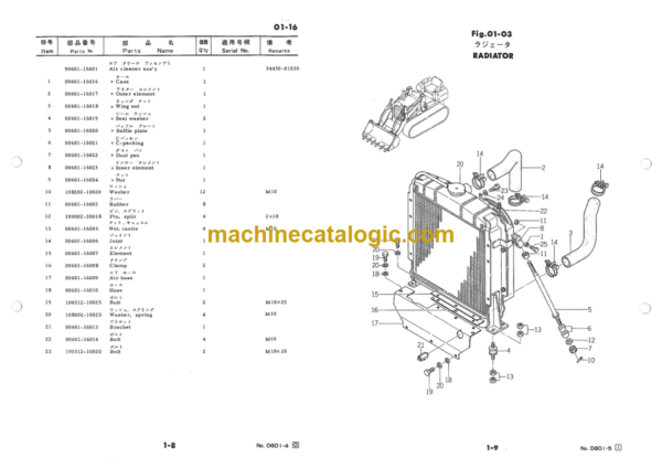 Hitachi CT5B, CT5Q Crawler Shovel Parts Catalog