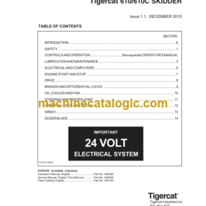 Tigercat 610 Skidder Service Manual (6100101 - 6100300) (28409A)