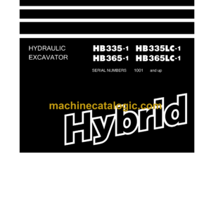 Komatsu HB335-1, HB335LC-1, HB365-1, HB365LC-1 Hydraulic Excavator Shop Manual (SEN06366-06)