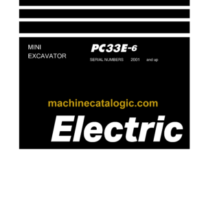 Komatsu PC33E-6 Electric Hydraulic Excavator Shop Manual (SEN06975-02)