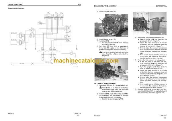 Komatsu WA200-5 WA200PT-5 Shop Manual (SEBM033312)