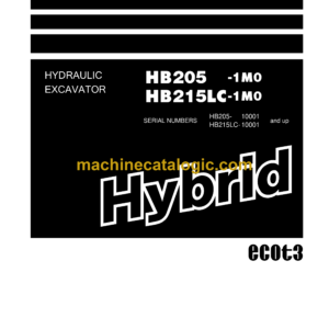 Komatsu HB205-1M0, HB215LC-1M0 Hydraulic Excavator Shop Manual (SEN06250-08)