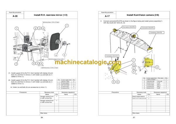 Komatsu PC1250-11 PC1250LC-11 PC1250SP-11 Hydraulic Excavator Field Assembly Manual (GEN00168-06)