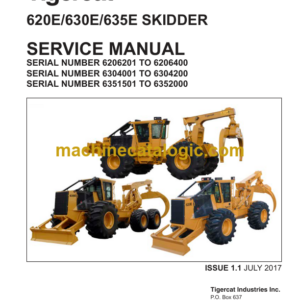 Tigercat 620E, 630E, 635E Skidder Service Manual (6206201 - 6209000) (41336AENG)