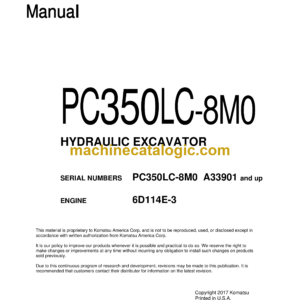 Komatsu PC350LC-8M0 Hydraulic Excavator Shop Manual (CEBM031900)