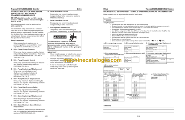 Tigercat 620E, 630E, 635E Skidder Service Manual (6206201 - 6209000) (41336AENG)