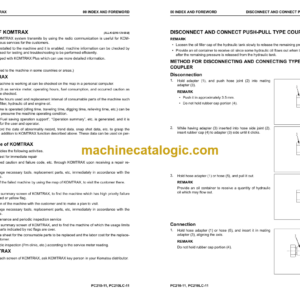 Komatsu PC210-11, PC210LC-11, PC210NLC-11, PC230NHD-11 Hydraulic Excavator Shop Manual (UENBM00364)