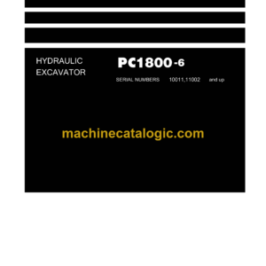 Komatsu PC1800-6 Hydraulic Excavator Field Assembly Instruction (GEN00016-01)