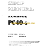 Komatsu PC40-5 Hydraulic Excavator Shop Manual (SEBM02240503)