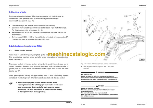 Komatsu PC5500E-6 Hydraulic Excavator Shop Manual (15016-upE-GB-1)