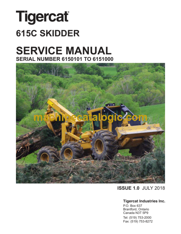 Tigercat 615C Skidder Service Manual (6150101 - 6151000) (39922AENG)