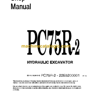 Komatsu PC75R-2 Hydraulic Excavator Shop Manual (WEBM002600)