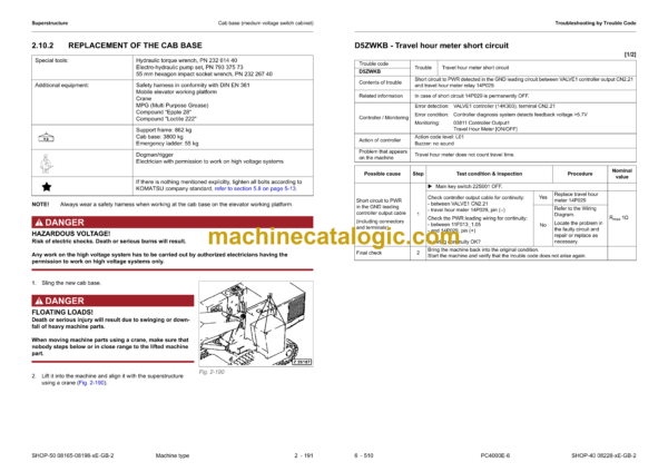 Komatsu PC4000E-6 Hydraulic Excavator Shop Manual (08228-xE-GB-2)