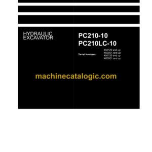 Komatsu PC210-10 PC210LC-10 Hydraulic Excavator Shop Manual (UEN05842-01)