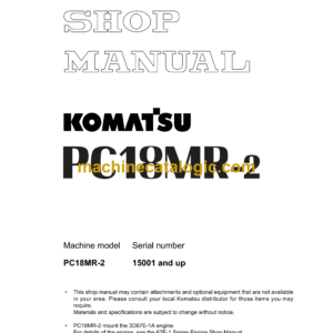 Komatsu PC18MR-2 Hydraulic Excavator Shop Manual (SEBM038404)