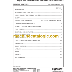 Tigercat LS870C Shovel Logger Service Manual (87001501 - 87002499) (26547A)