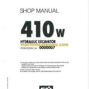 Komatsu 410W Hydraulic Excavator Shop Manual (MOGB410W0)