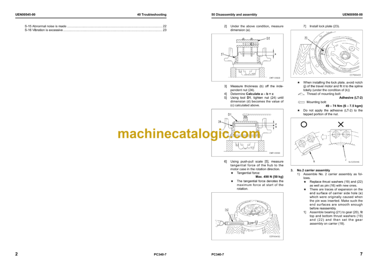 Komatsu PC340LC-7 PC340NLC-7 Galeo Hydraulic Excavator Shop Manual (UEN00262-00)