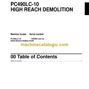 Komatsu PC490LC-10 High Reach Deamon Hydraulic Excavator Shop Manual (UENBM00370)