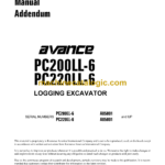 Komatsu PC200LL-6 PC220LL-6 Avance Hydraulic Excavator Shop Manual Addendum (CEBM005700)