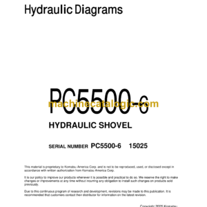 Komatsu PC5500-6 Hydraulic Excavator Electrical and Hydraulic Diagrams Manual