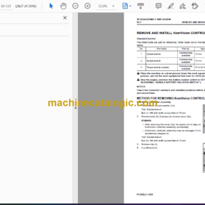 Komatsu PC290LC-11E0 Hydraulic Excavator Shop Manual (SEN06950-00)