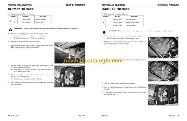 Komatsu PC270LC-8 Hydraulic Excavator Shop Manual (CEBM007202)