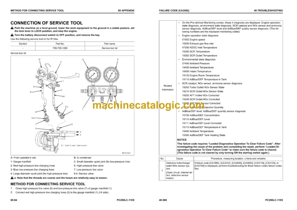 Komatsu PC290LC-11E0 Hydraulic Excavator Shop Manual (SEN06950-00)