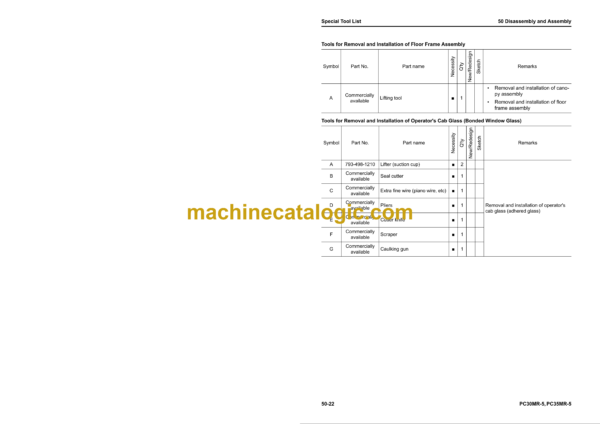 Komatsu PC30MR-5 PC35MR-5 Hydraulic Excavator Shop Manual (SEN06591-11)