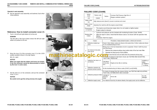 Komatsu PC300-8M2 PC300LC-8M2 PC350-8M2 PC350LC-8M2 Hydraulic Excavator Shop Manual (SEN06931-C2)