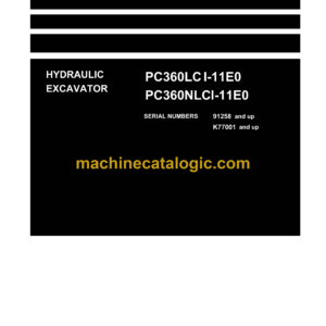 Komatsu PC360LCi-11E0, PC360NLCi-11E0 Hydraulic Excavator Shop Manual (UENBM00590)