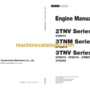 Hitachi 2TNV, 3TNM, 3TNV Series Engine Manual