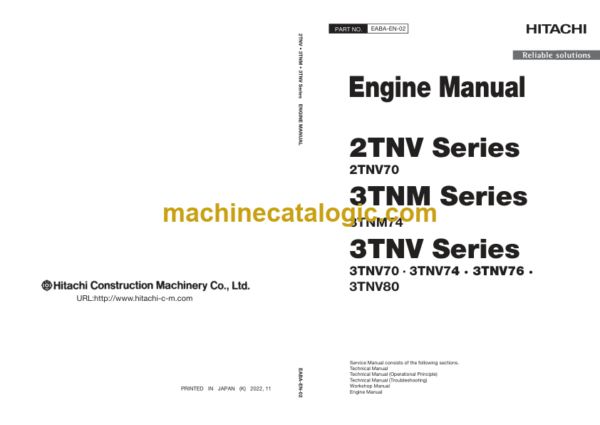 Hitachi 2TNV, 3TNM, 3TNV Series Engine Manual