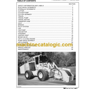 Tigercat T750 Trencher Service Manual (750T0101 - 750T0300) (13054A)