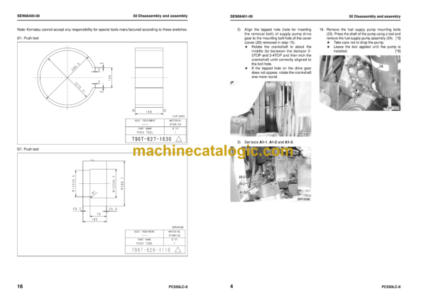 Komatsu PC550LC-8 Hydraulic Excavator Shop Manual (SEN06368-00)