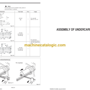 Hitachi EX2600-7B (Cummins FT4) Hydraulic Excavator Assembly Procedure Manual